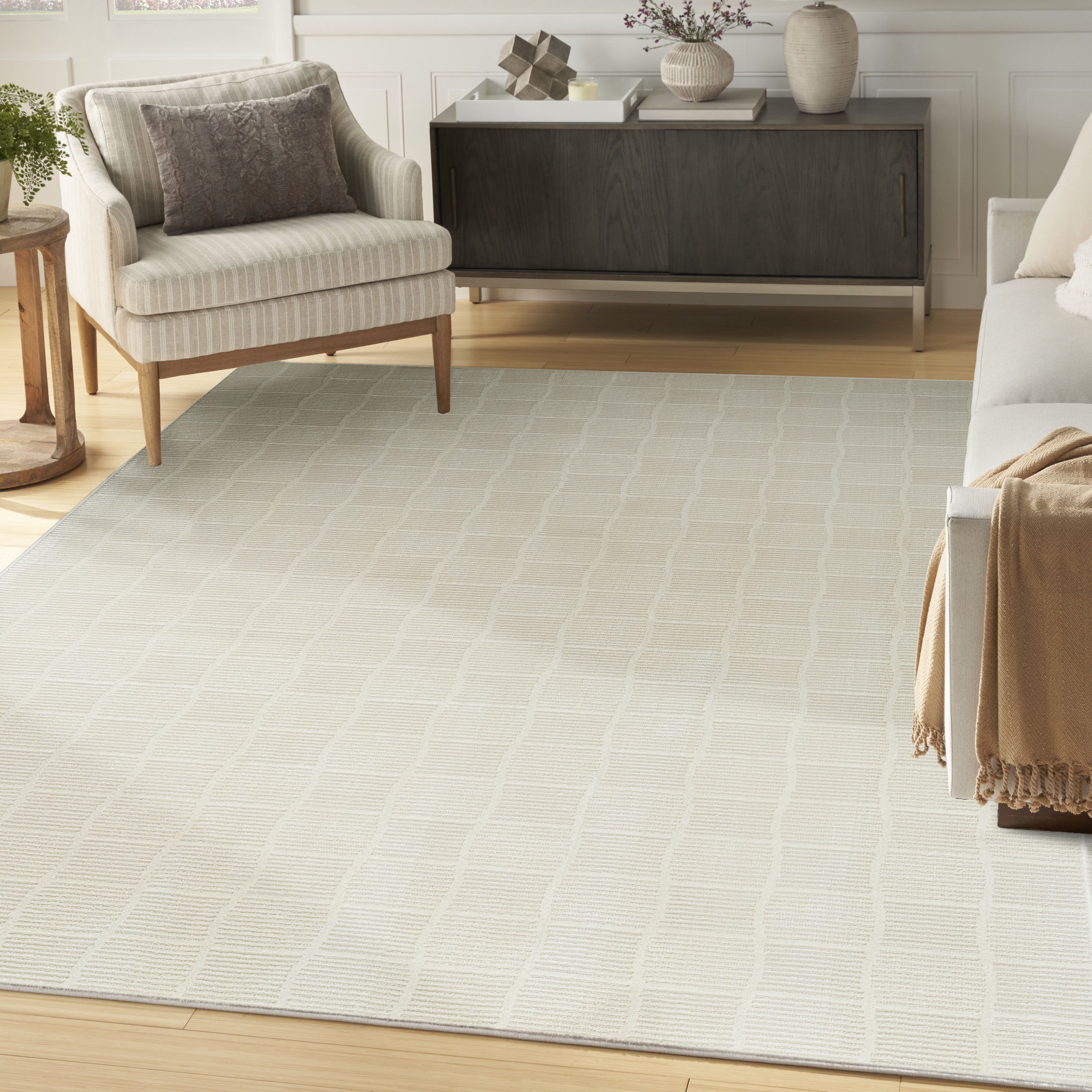 Nourison Eco Cycle 6'6" x 9'2" Ivory Modern Indoor Rug