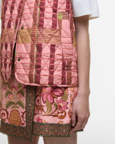Barbour FARM Rio Fernanda Liner Pink Tartan/Beige Heart Print