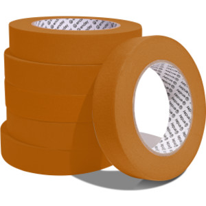 Masking Tape, 1" x 60 Yards, Brown, Pack of 6