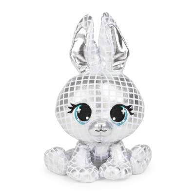 P.Lushes Designer Fashion Pets Special-Edition B.G. Night Rabbit Premium Stuffed Animal Soft Plush, Silver Metallic, 6”