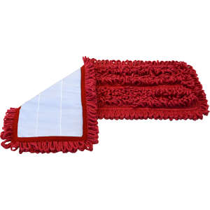 Hillyard, Trident®, Premium Looped Microfiber Hook & Loop Mop, 18"W, Red