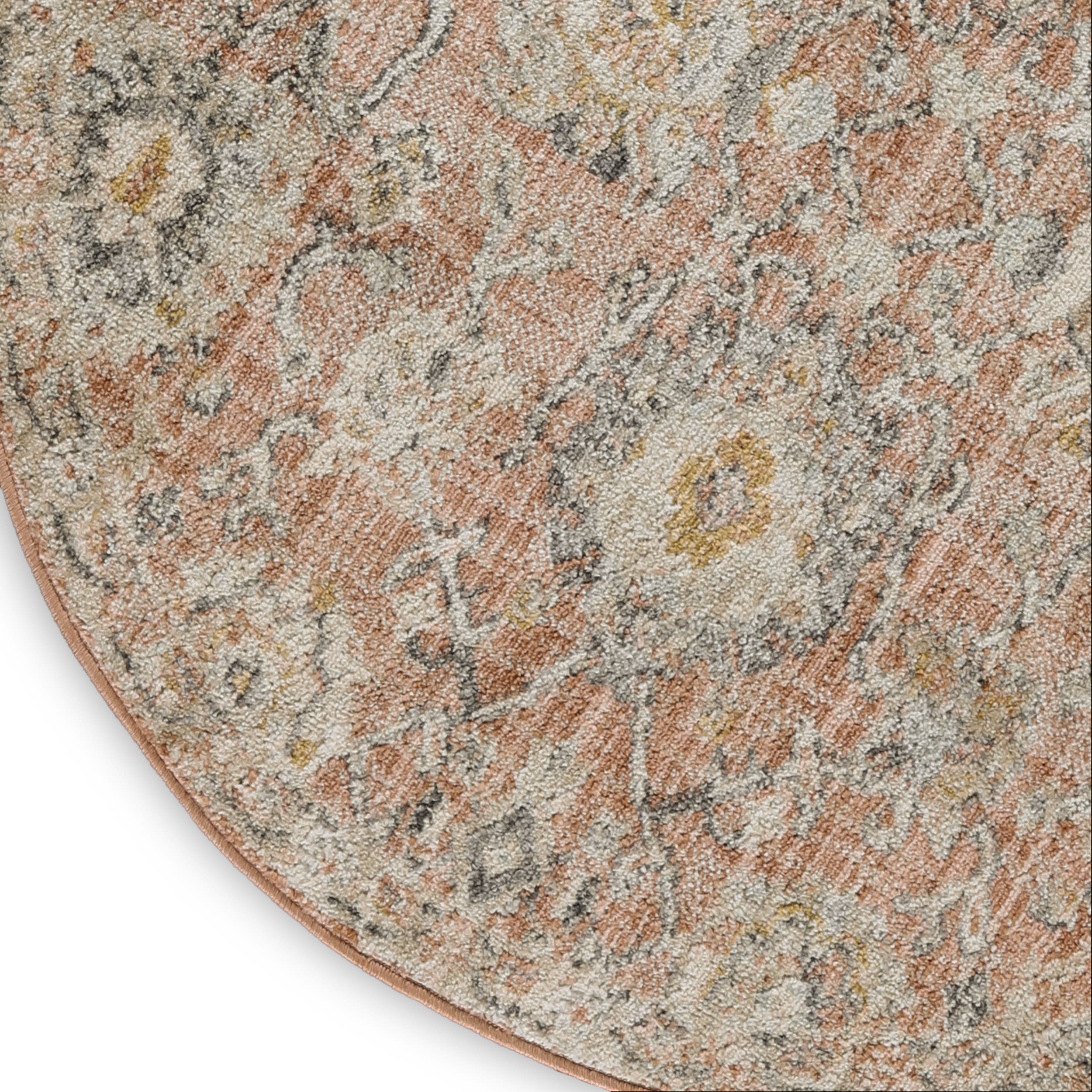 Nourison Oushak Home 4' x Round Rust Vintage Indoor Rug