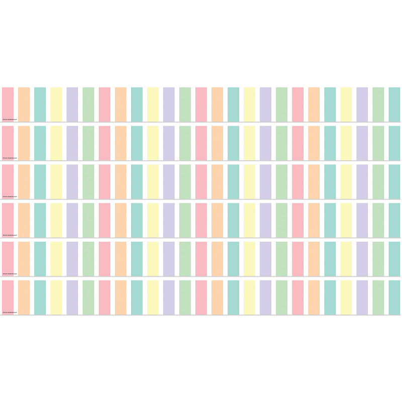 Pastel Pop Stripes Straight Border Trim, 35 Feet Per Pack, 6 Packs