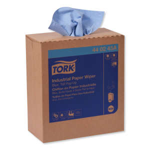 Tork, W24, 4 ply, 8.50"x16.50", Paper, Industrial Wipers, Blue