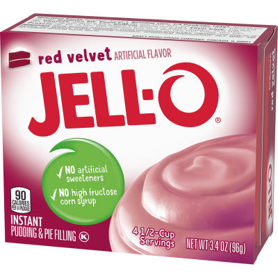 Jell-O Red Velvet Instant Pudding & Pie Filling, 3.4 oz Box