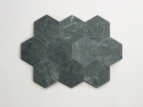 lapidary: girata | hex | verde marble | tumbled 