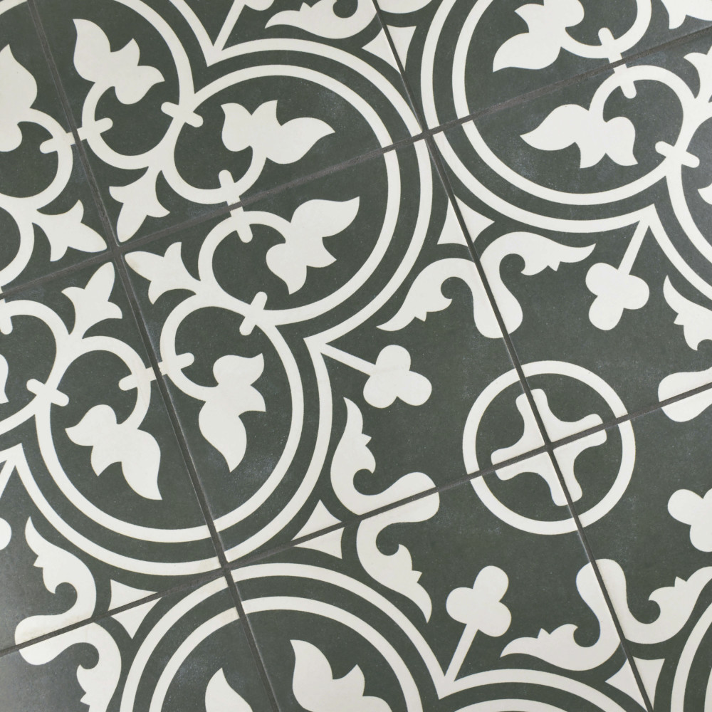 Arte Black 9-3/4 in. x 9-3/4 in. Porcelain Floor and Wall Tile