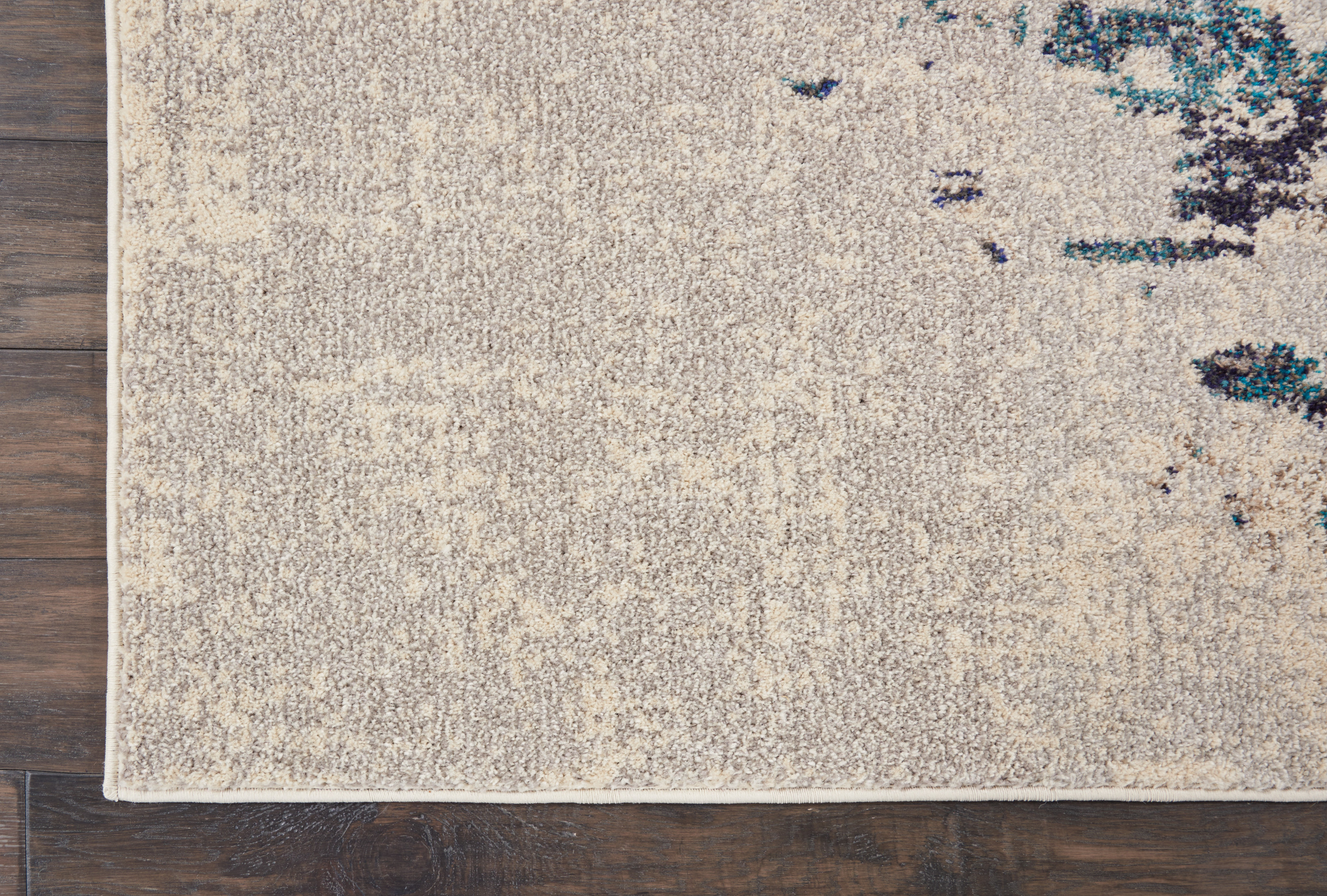 Nourison Celestial 5'3" x 7'3" Ivory Teal Blue Modern Indoor Rug