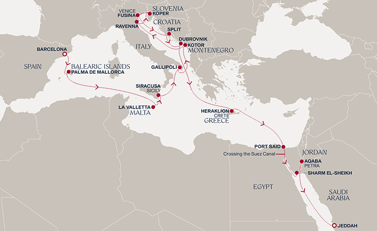 Itinerary map