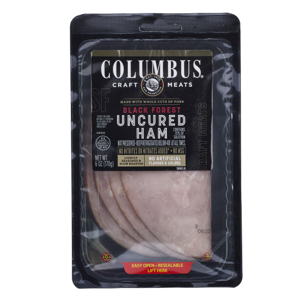 COLUMBUS(r) Black Forest Ham, Sliced 12/6 oz. . C1CB - Front Center Inner Pack (Hi Res)