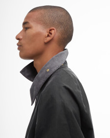 Barbour x Flower Mountain Oversized Transport Waxed Jacket Charcoal