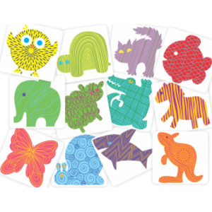 Learn About Lines Rubbing Plates, Set of 12