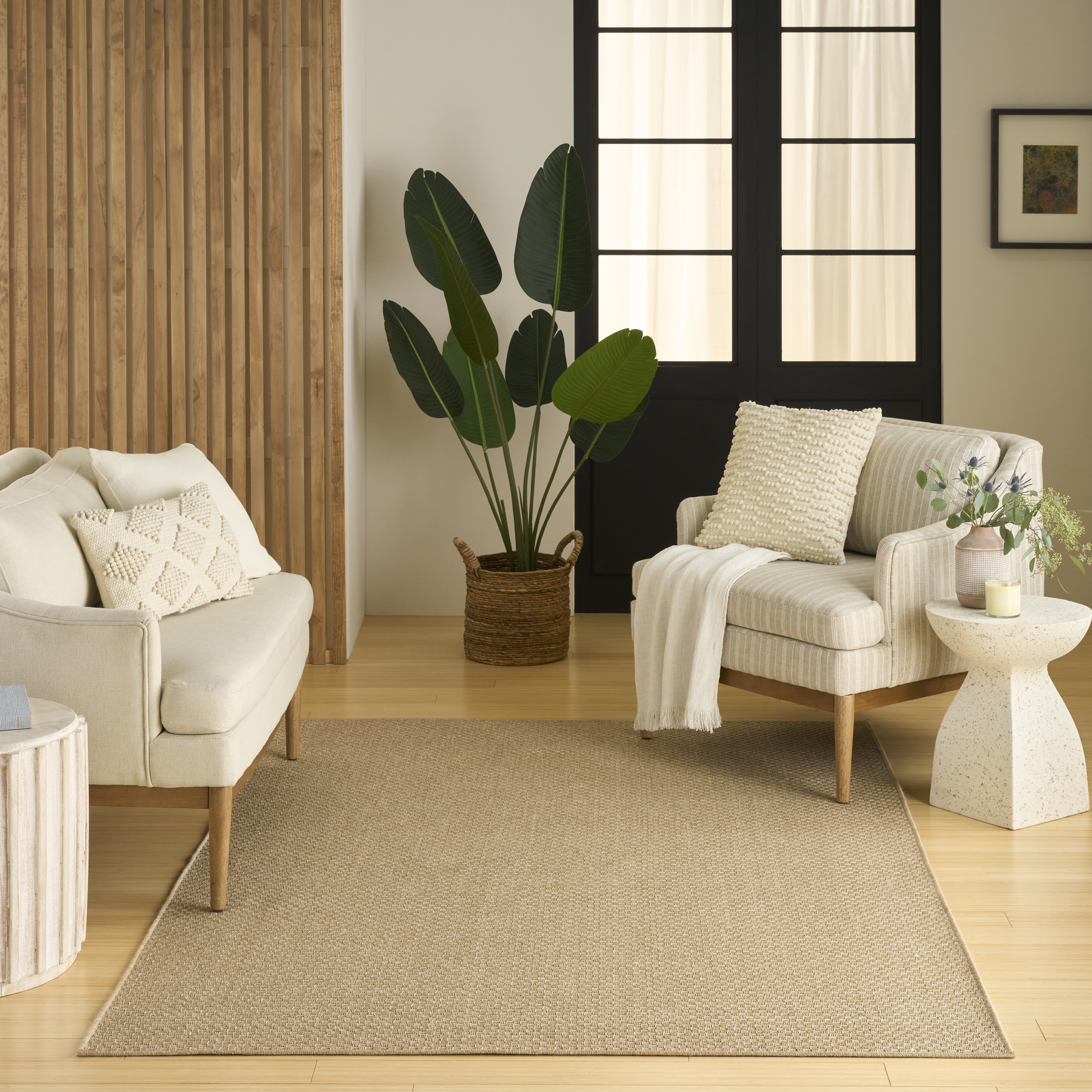 Nourison Tulum 4' x 6' Taupe Outdoor Rug