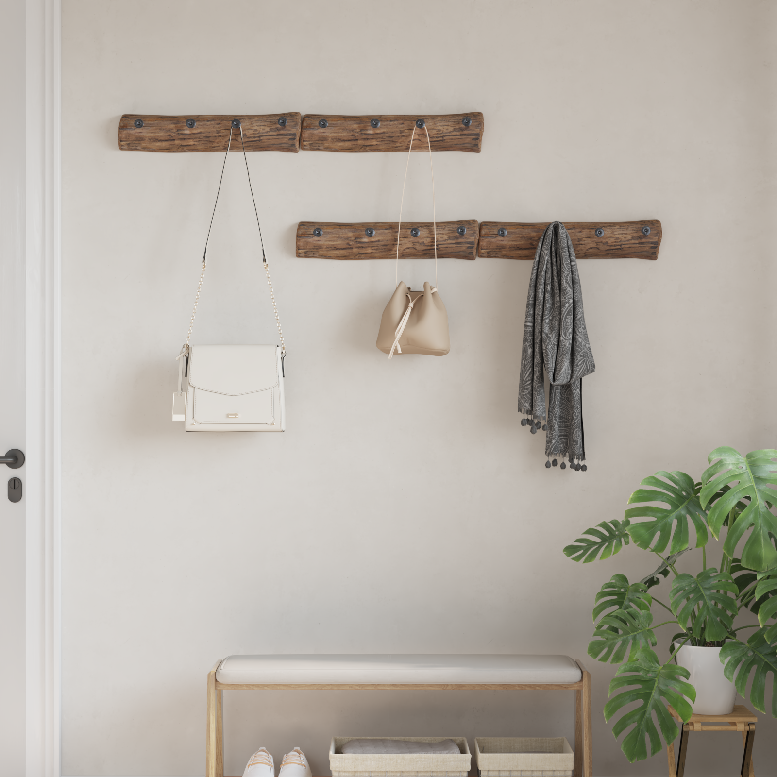 vidaXL Kleiderbügel Braun 50 x 8 x 12 cm Massives upgecyceltes Holz – Bild 3