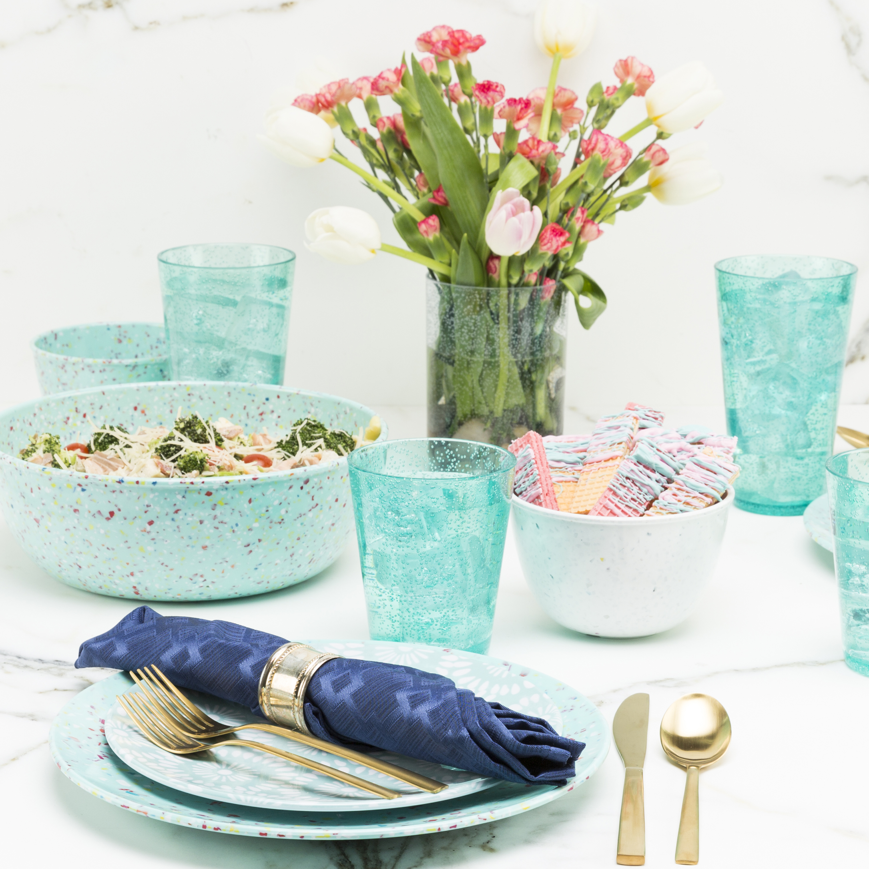Confetti Salad Plate, Mint, 6-piece set slideshow image 6 Confetti Salad Plate, Mint, 6-piece set slideshow image 6