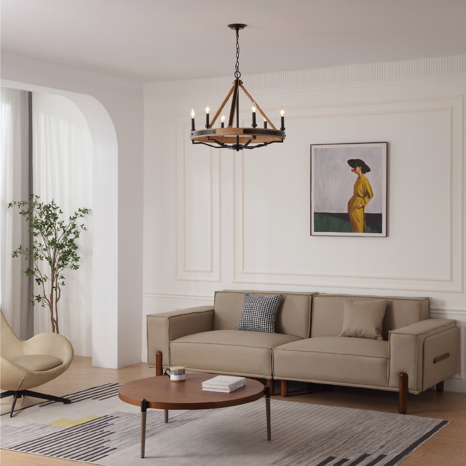Savannah 6 Light Chandelier — installation 2