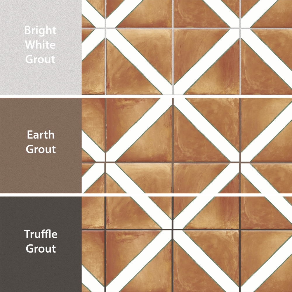 Sentier des Ocres Treillis Green 7-7/8 in. x 7-7/8 in. Porcelain Floor and Wall Tile