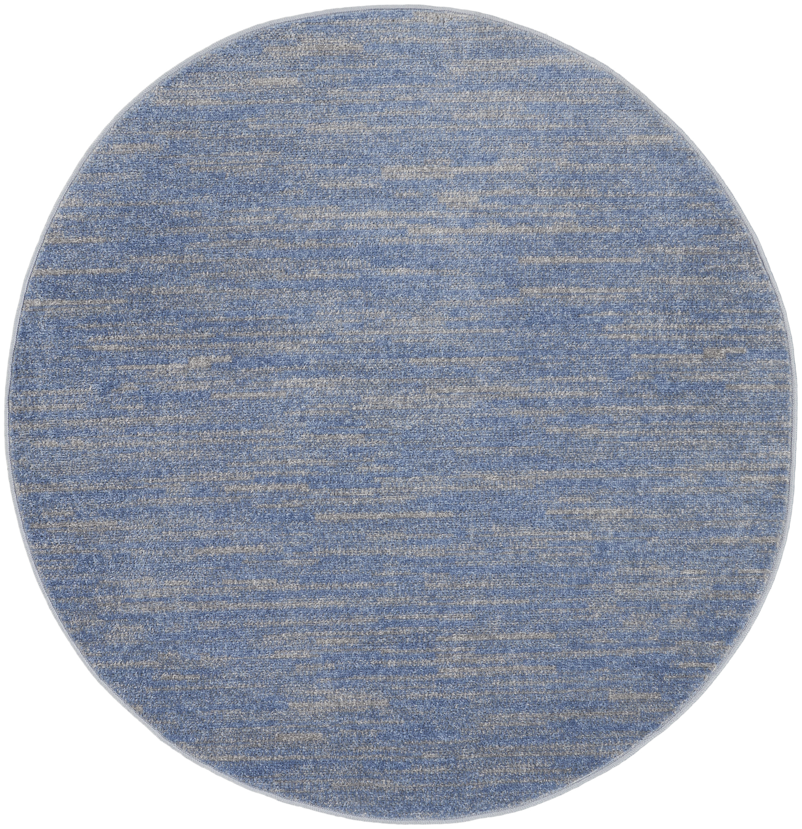 Nourison Nourison Essentials 4' x Round Blue Grey Outdoor Rug