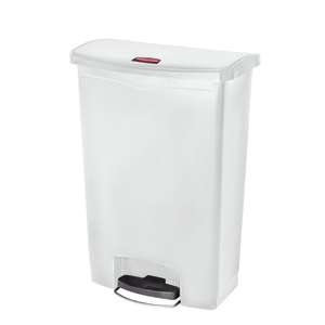 Rubbermaid Commercial, Streamline®, Step-On, 24 gal, Resin, White, Rectangle, Receptacle