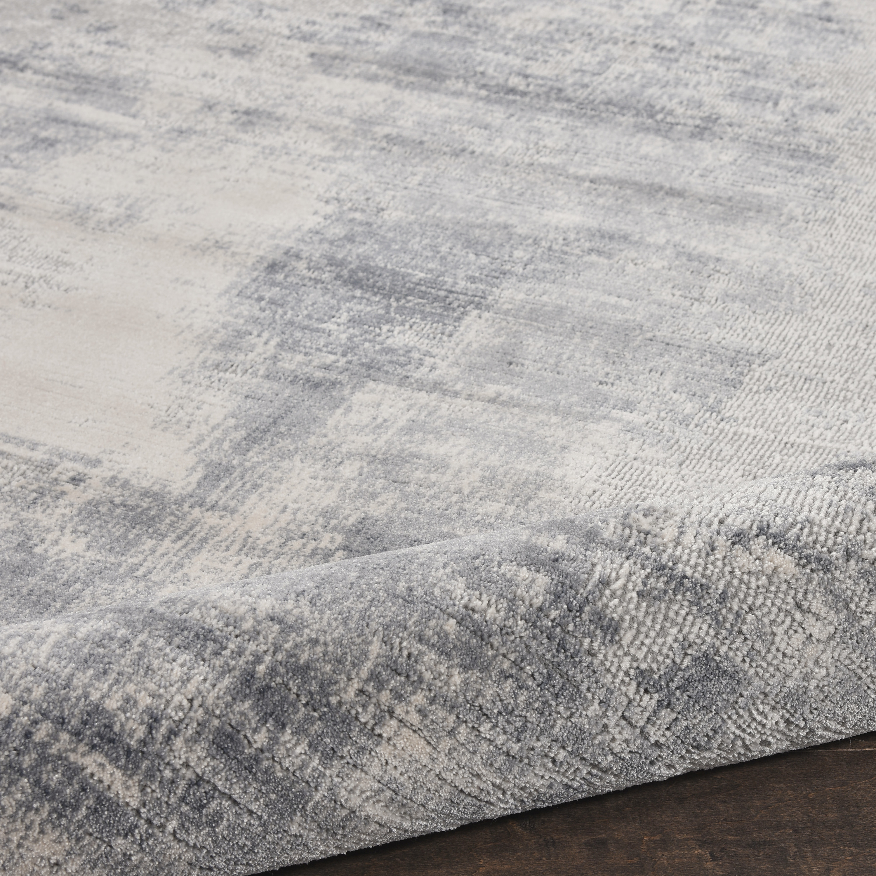 Nourison Rustic Textures 5'3" x Round Blue Ivory Modern Indoor Rug