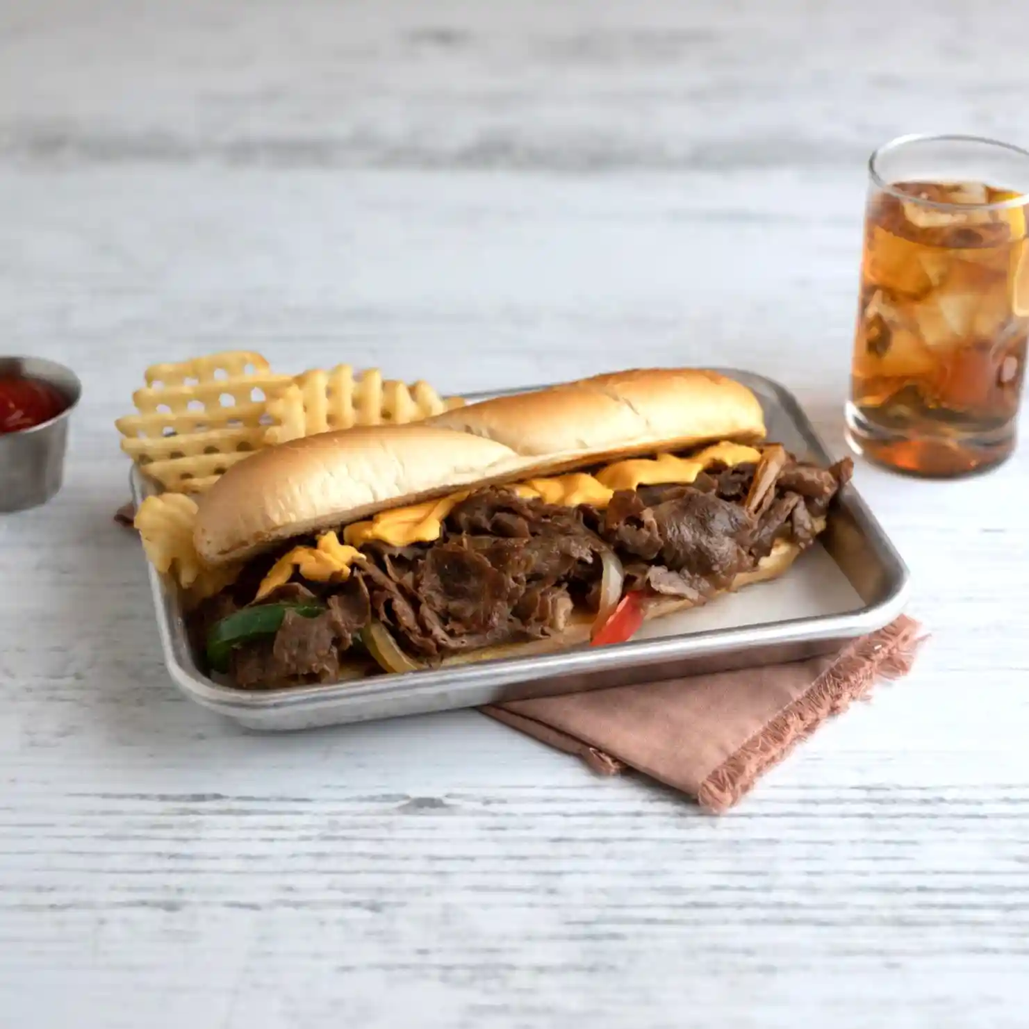Steak-EZE® Traditional Beef Flat Steak, Marinated, 5 oz_image_1