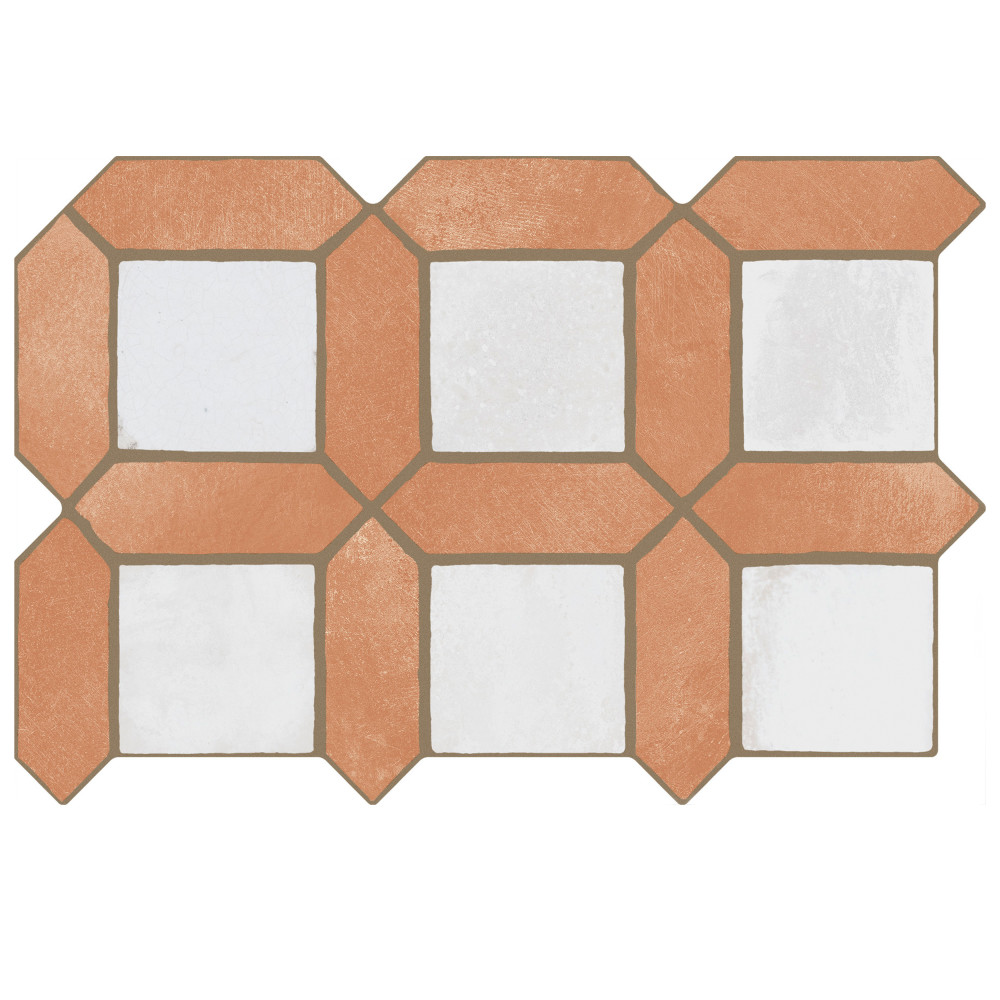 Picket Arendel Terra with White Square 14-5/8 in. x 22-1/2 in. Porcelain Floor and Wall Tile
