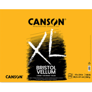 XL Series Bristol Pad, Vellum Finish, Foldover Binding, 25 Sheet, 19x24 inch, 1 Count
