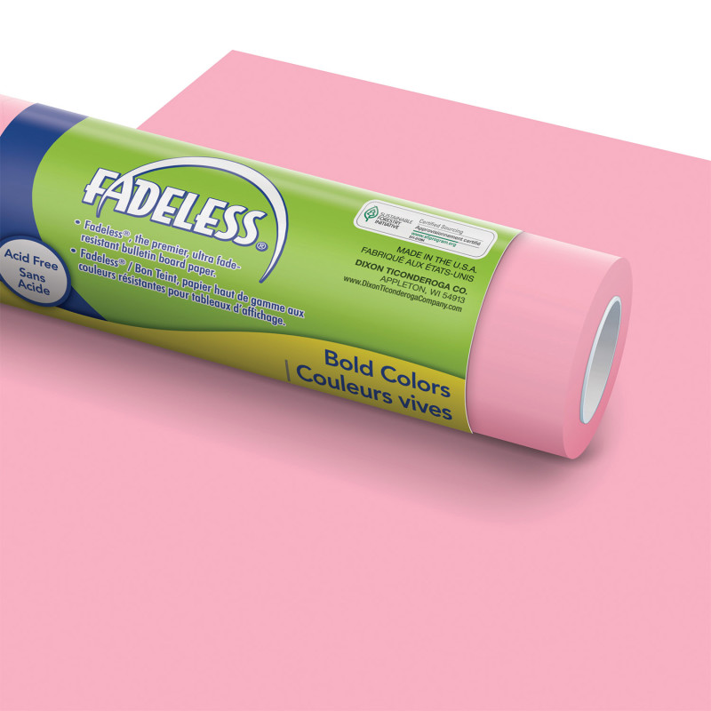 Bulletin Board Art Paper, Pink, 48" x 50', 1 Roll