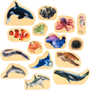 Wooden Sea Life Blocks - Set of 15