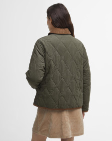 Emilia Quilted Jacket Deep Olive/Sky Dress Tartan