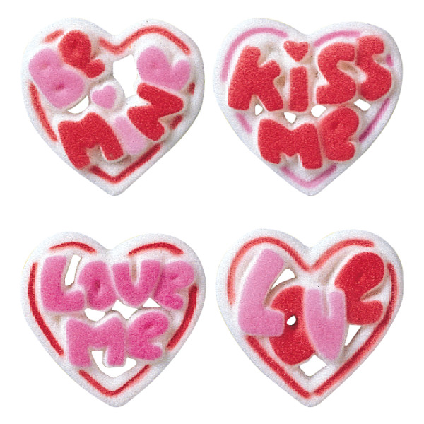 Talking Hearts Assortment - Red 3 Free Dec-Ons® Decorations