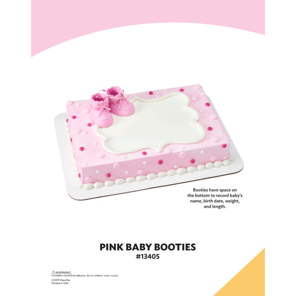 Pink Baby Booties The Magic of Cakes® Icing Only Page