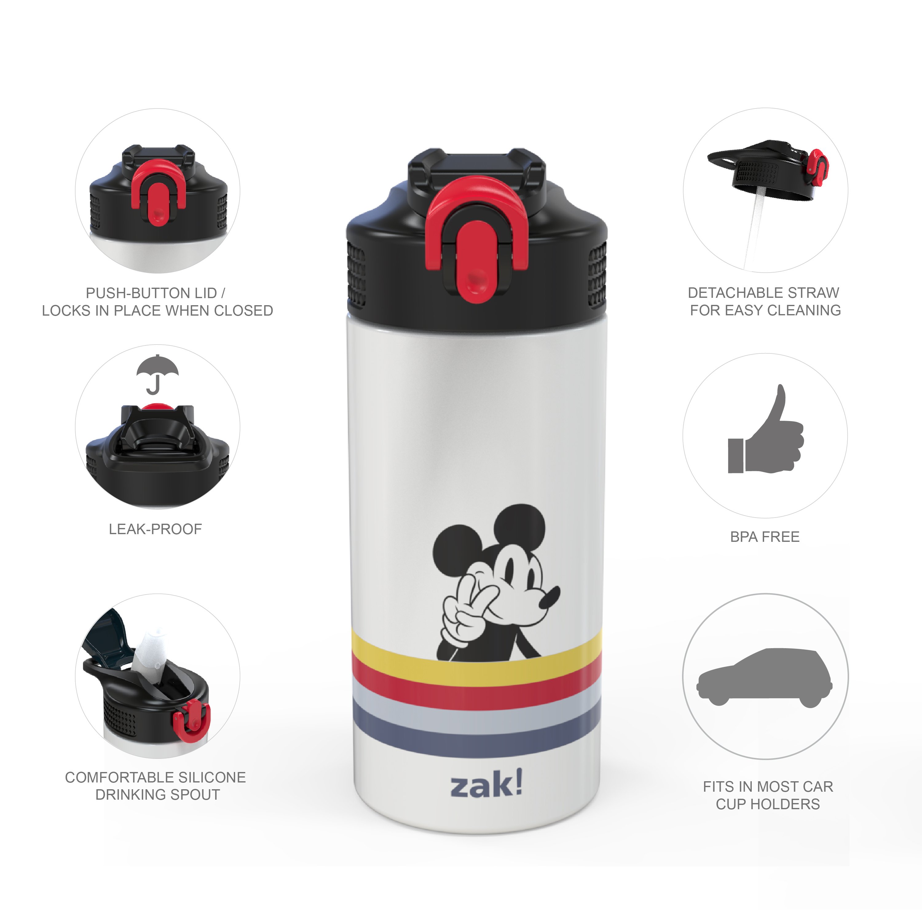 Disney 14 ounce Stainless Steel Vacuum Insulated Water Bottle, Mickey Mouse and Minnie Mouse slideshow image 3 Disney 14 ounce Stainless Steel Vacuum Insulated Water Bottle, Mickey Mouse and Minnie Mouse slideshow image 3