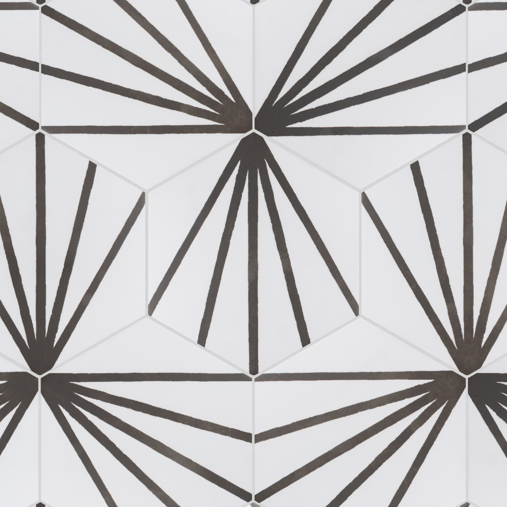 Horizon Dawn Hex Nero 7-3/4 in. x 9 in. Porcelain Floor and Wall Tile