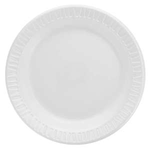 Dart, Quiet Classic, Laminated Foam Dinnerware Plates, 6" dia, White