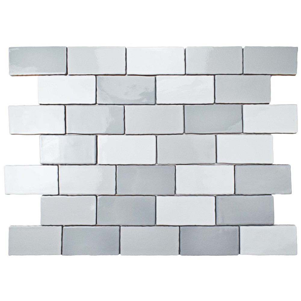 Antic Craquelle Gris Mix 3x6 Rectangle Ceramic Wall Only Digital Pattern