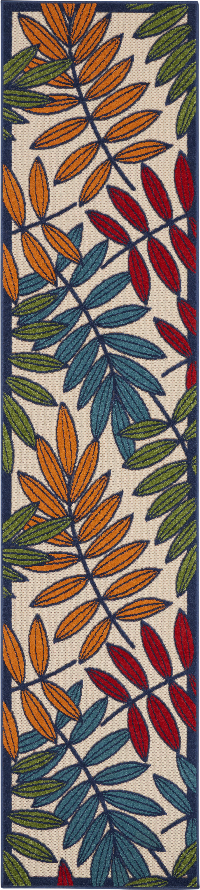 Nourison Aloha 2'3" x 10' Multicolor Tropical Rug
