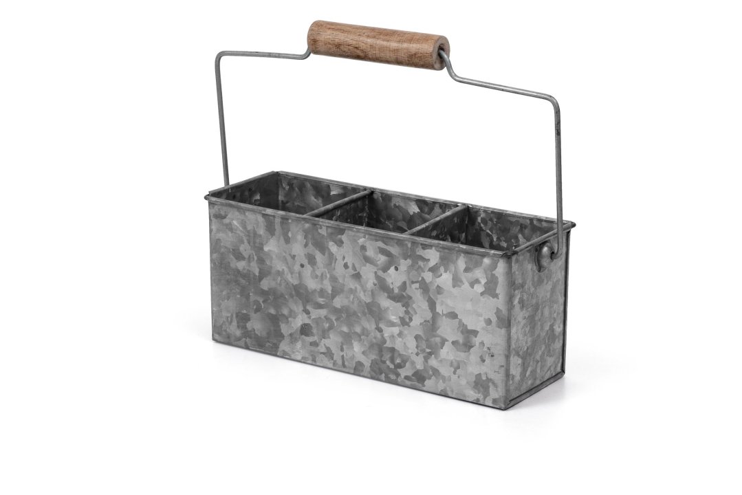 Caddy de mesa de acero galvanizado de 3 Compartimentos
