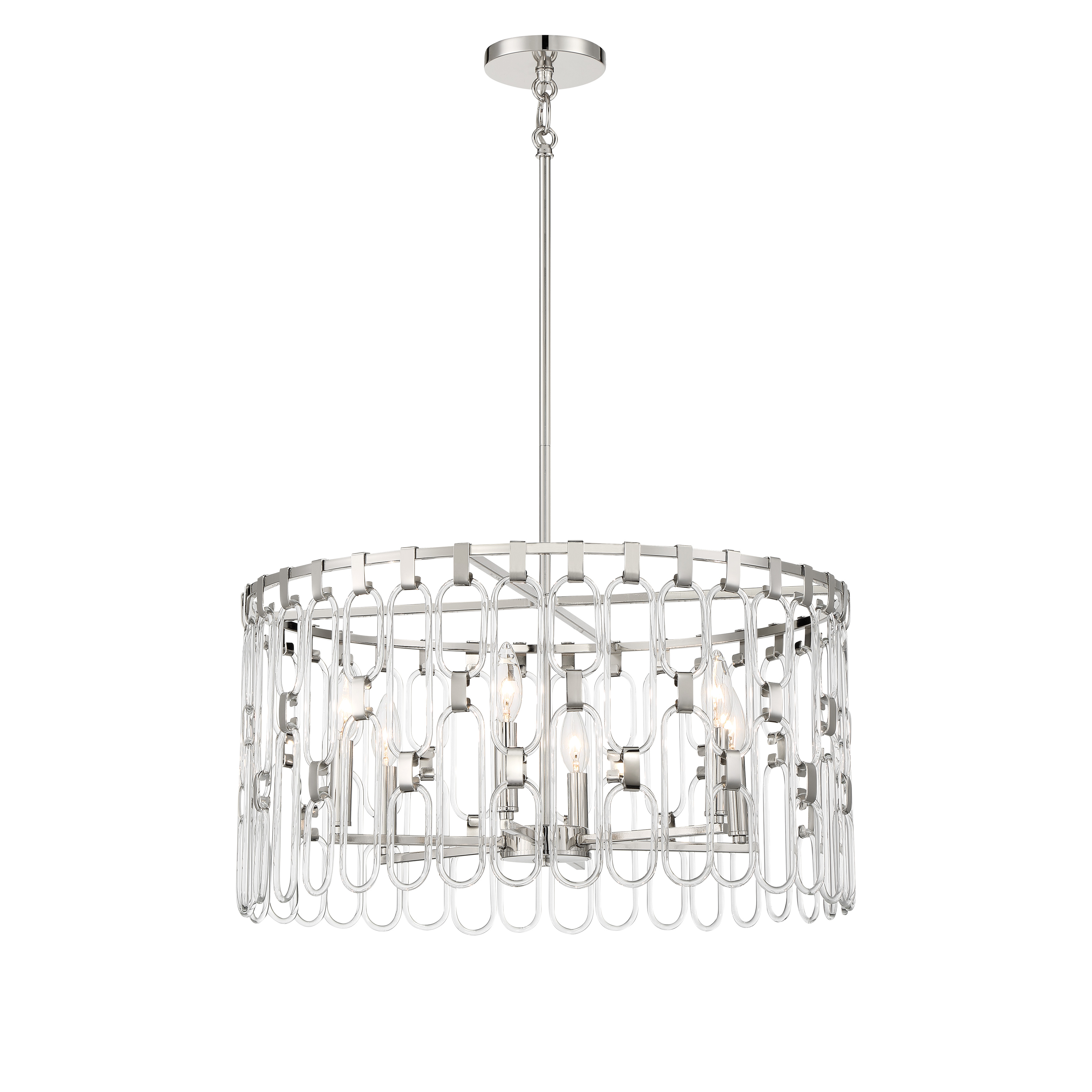 Charming 6-Light Pendant in Polished Nickel - Image 5