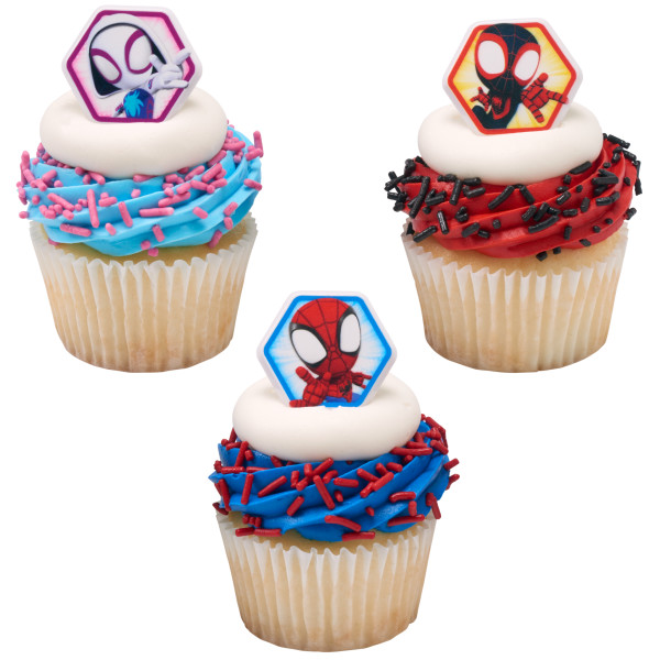 Marvel Spidey and His Amazing Friends Swing On Cupcake Rings