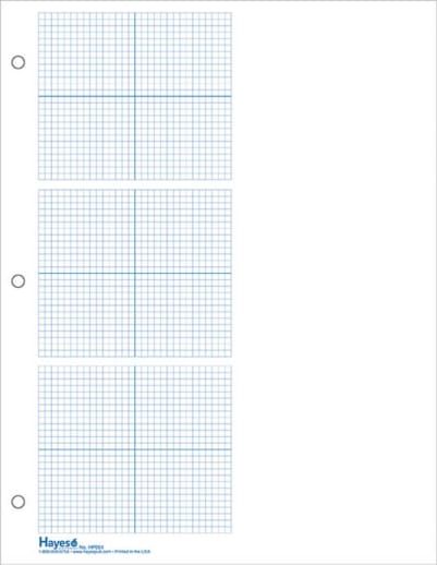 Graph Paper, 3 Grid 1/8" Squares (100 sheet pack)