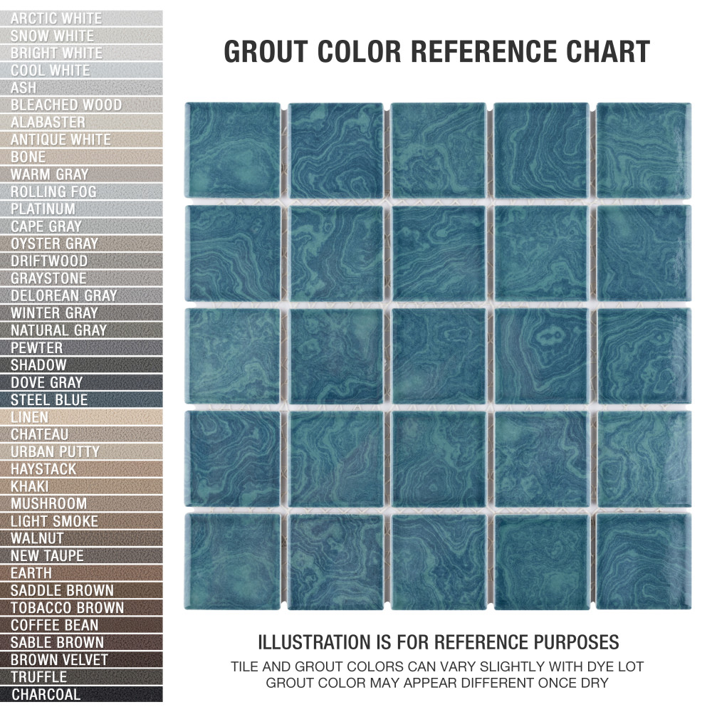 Sample – Resort Palm Green Porcelain Mosaic Tile