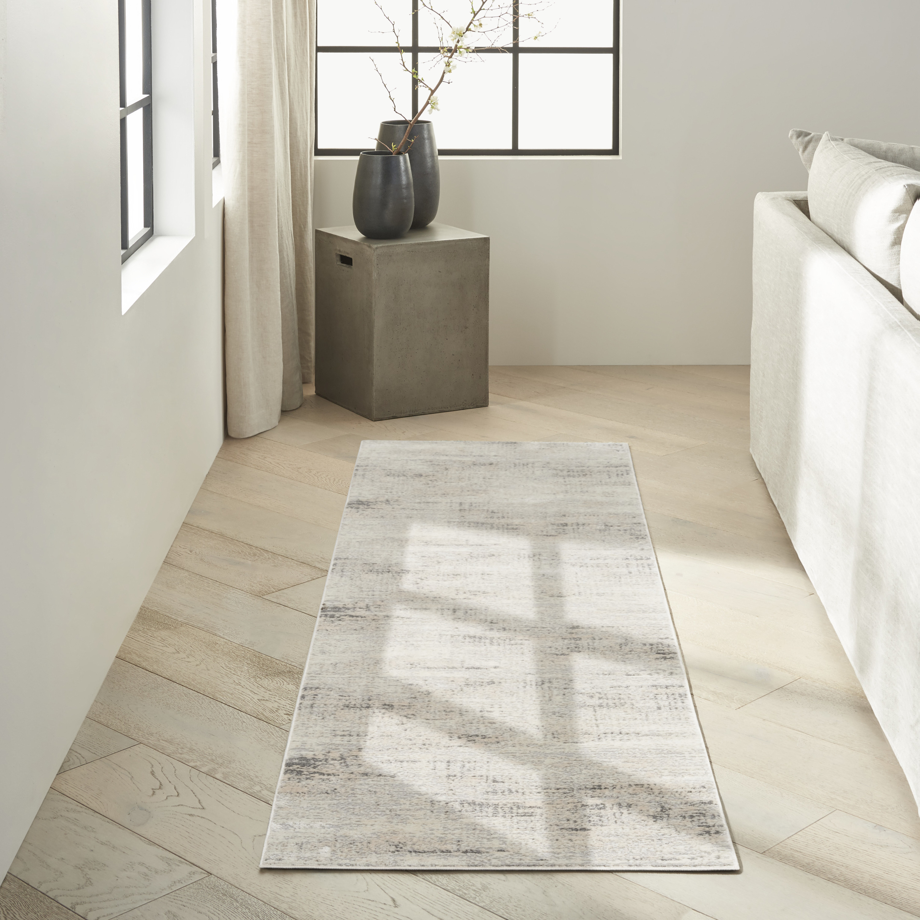 Calvin Klein CK950 Rush 2'3" x 7'3" Ivory Beige Modern Indoor Rug