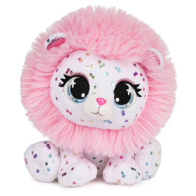 P.Lushes Designer Fashion Pets Francesca Confetti Lion Premium Stuffed Animal, Multicolor/Pink, 6”