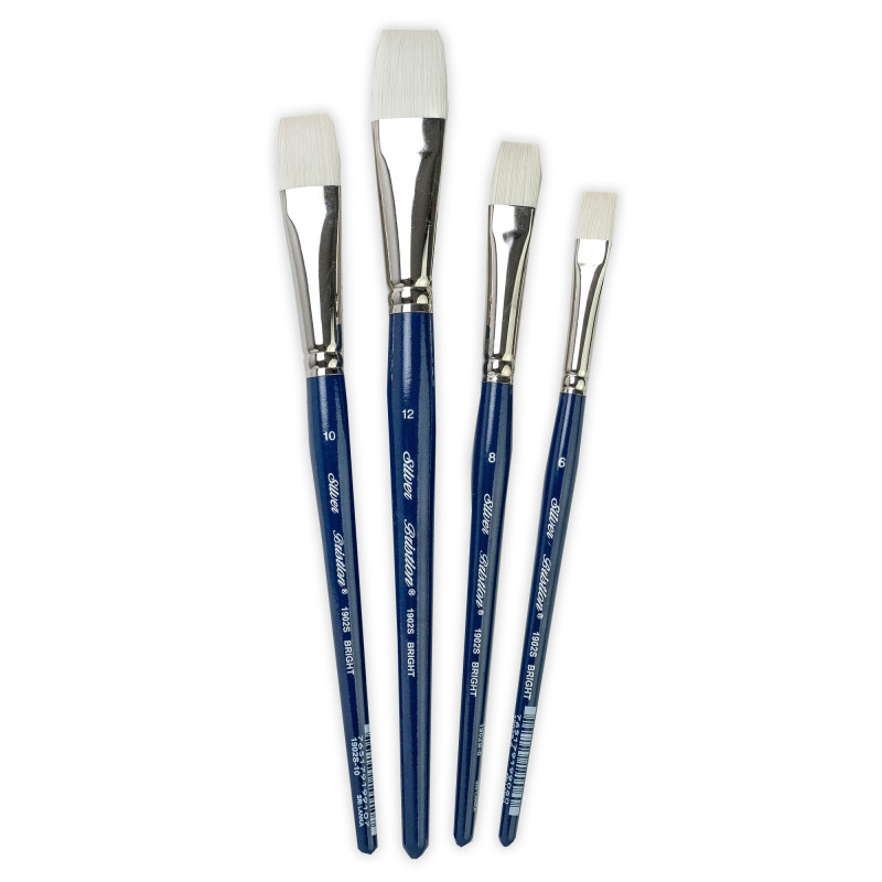 Bristlon Short Handle Brights Brushes, Set of 4