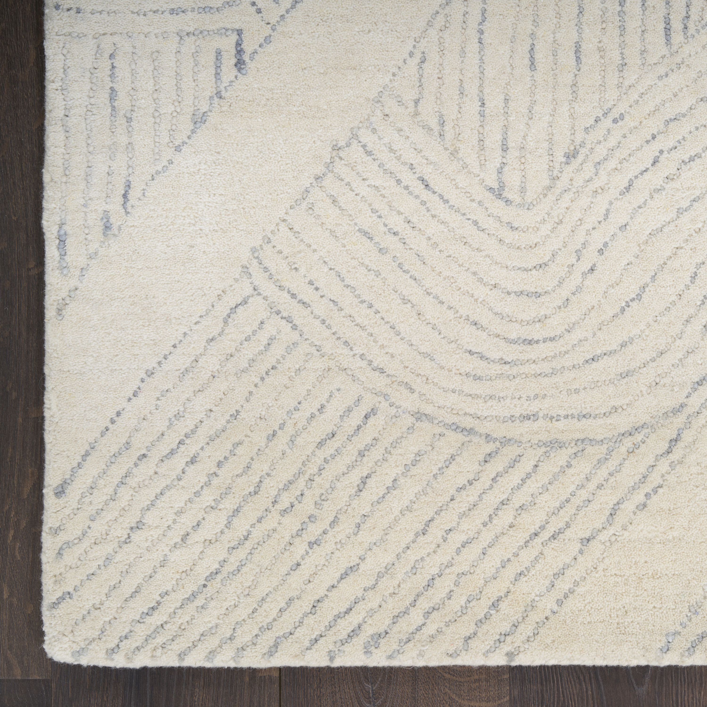 DKNY Pure Patterns 2'3" x 7'6" Ivory Grey Modern Indoor Rug