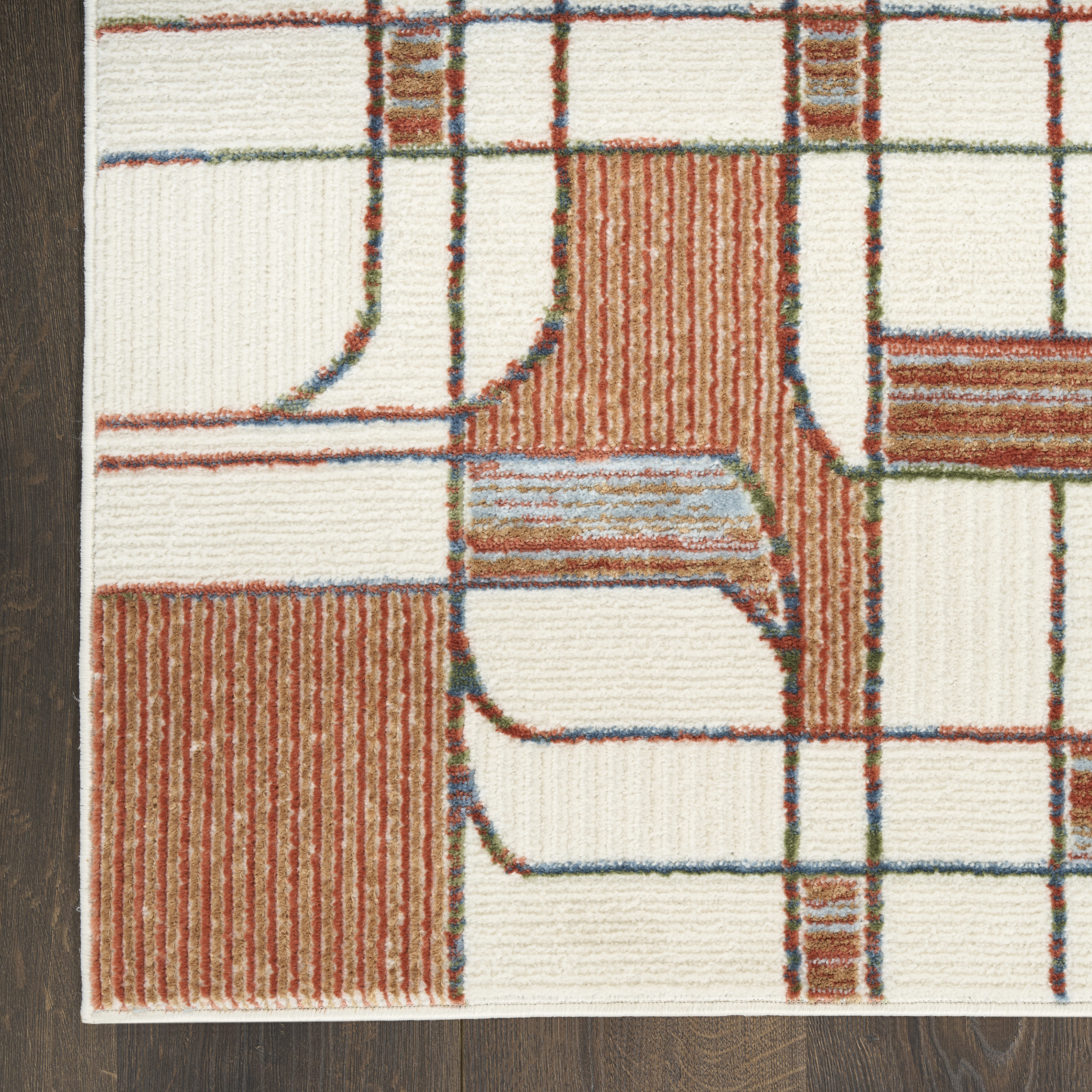 Nourison Nordic 8' x 10' Ivory Rust Mid-Century Modern Indoor Rug