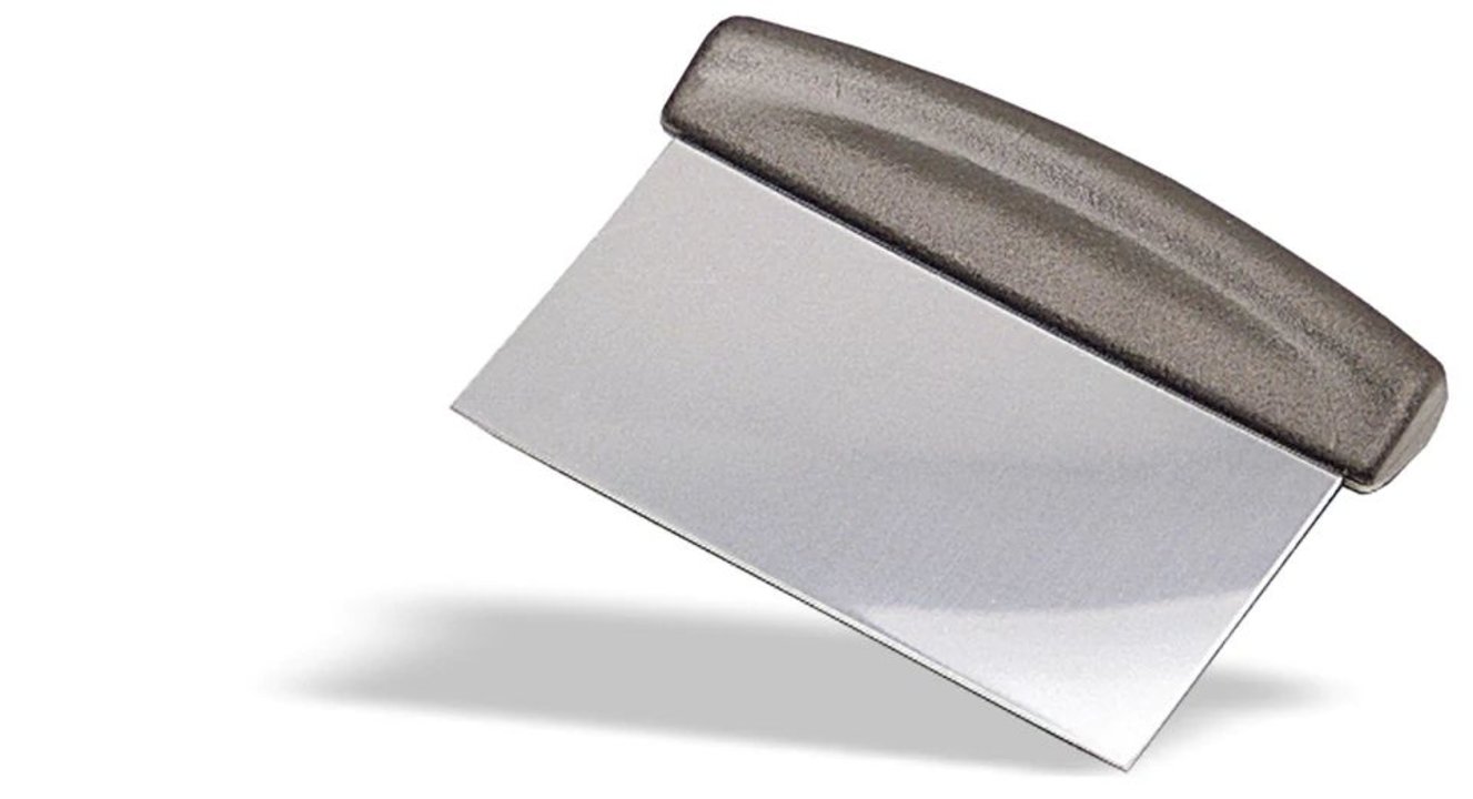 Rasqueta de acero inoxidable de 15 cm con mango ABS negro