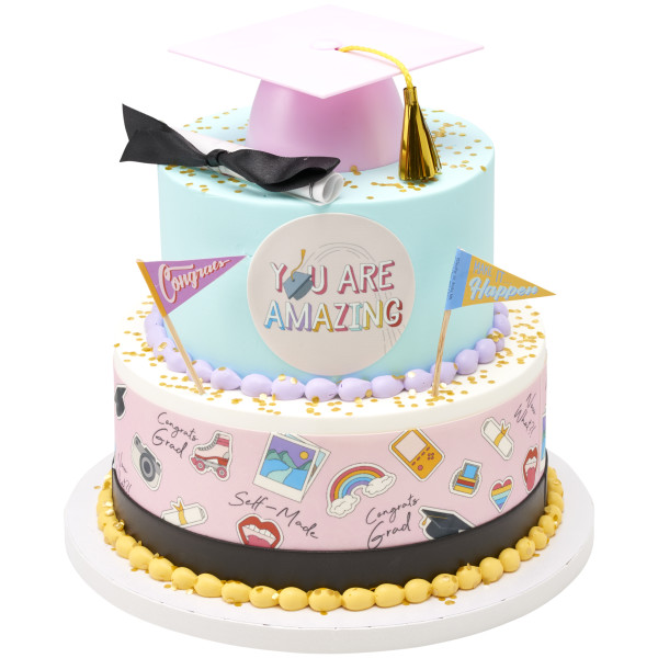 Pink Smooth Grad Hat Layon