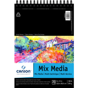 Artist Series Mixed Media Pad, Top Wire Binding, 20 Sheet, 9x12 inch, 1 Count